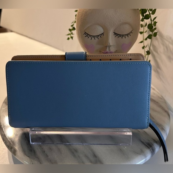 Women Long Clutch PU Leather Wallet Pocket Purse Credit Card Slips Sky Blue - Picture 2 of 14